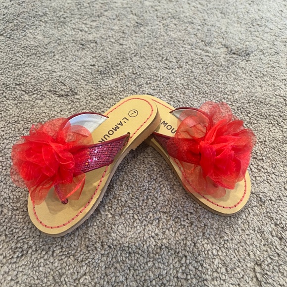 L’Amour Red Sandals for Toddler Girl- Never been worn size 7 - Picture 5 of 6